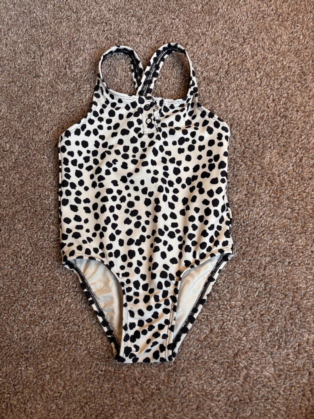 Old Navy One Piece Henley Swimsuit Size 2T All Over Animal Print